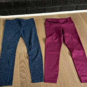 GAP Blue and Pink Leggings Stretchy Athletic Bottoms